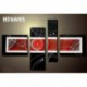 Peinture Abstraite Rouge & Noire 150*90 cm